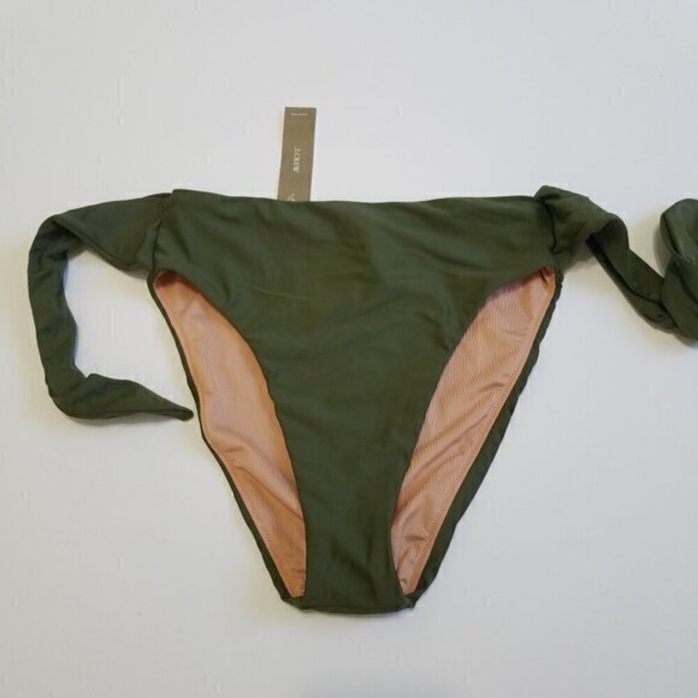 NWT J. Crew Swim High Waist Bikini Bottom Green Size XS